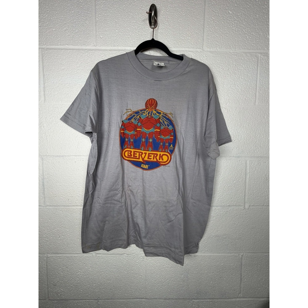 Vintage Atari Berzerk Tee L USA Not For Resale Distressed Sun Fade Gamer *READ*